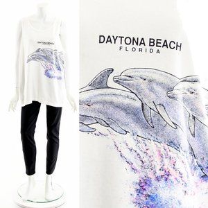 Florida Tank Top,Dolphin Seapunk Shirt,Daytona Beach Travel Tee,Vintage Souvenir